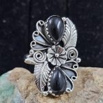 Black Onyx Southwestern 925 Silver Ring (REXT45-13)