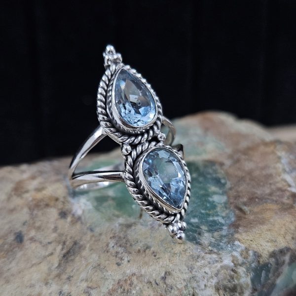 Blue Topaz 925 Sterling Silver Ring (REXT3-57) - Image 2
