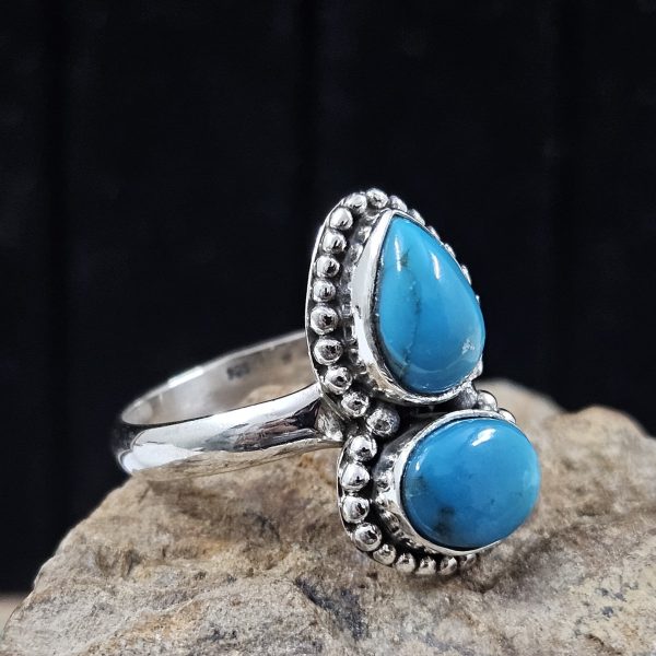 Kingman Turquoise 925 Sterling Silver Ring (REXT3-50) - Image 2