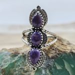 Charoite 925 Sterling Silver Ring (REXT6-4)