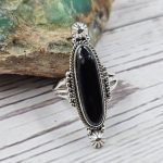 Black Onyx Southwest Style 925 Sterling Silver Ring (REXT21-59)