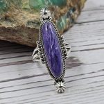 Charoite Southwest Style 925 Sterling Silver Ring (REXT21-58)