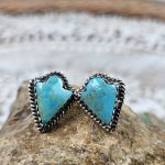 Mohave Turquoise Southwest Arrow Head 925 Sterling Silver Stud Earring (REXT48-18)