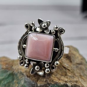 Pink Queen Conch 925 Sterling Silver Ring (REXT16-2)