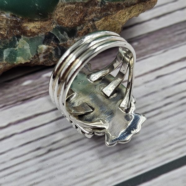 Black Onyx Southwest Style 925 Silver Ring (REXT39-20) - Image 2
