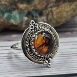 Amber 925 Sterling Silver Ring (REXT72-97)