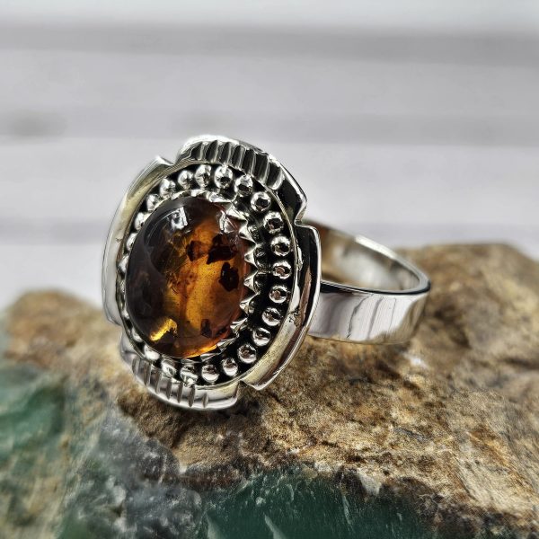 Amber 925 Sterling Silver Ring (REXT72-98) - Image 2
