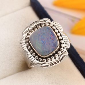 Australian Opal Size US 9 925 Sterling Silver Ring (RS111-308)