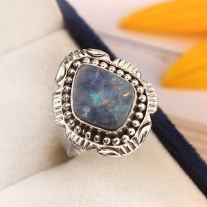 Australian Opal Size US 5 925 Sterling Silver Ring (RS111-298)