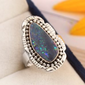 Australian Opal Size US 8 925 Sterling Silver Ring (RS111-305)