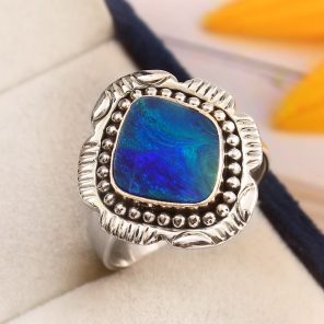 Australian Opal Size US 7 925 Sterling Silver Ring (RS111-301)
