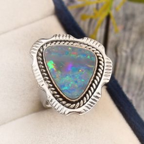 Australian Opal Size US 11 925 Sterling Silver Ring (RS111-316)