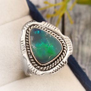 Australian Opal Size US 6 925 Sterling Silver Ring (RS111-317)