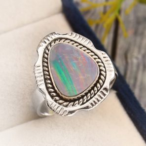Australian Opal Size US 6 925 Sterling Silver Ring (RS111-319)