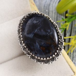 Pietersite Size US 8 925 Sterling Silver Ring (REXT73-177)