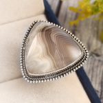 Botswana Agate Size US 12 925 Sterling Silver Ring (REXT34-27)