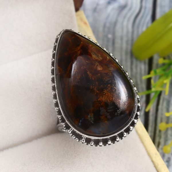Pietersite Size US 8 925 Sterling Silver Ring (REXT73-178)