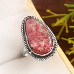 Rhodonite Size US 5 925 Sterling Silver Ring (REXT33-58)