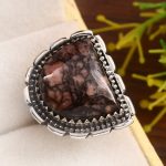 Rhodonite Size US 6 925 Sterling Silver Ring (REXT33-101)