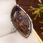 Rhodonite Size US 12 925 Sterling Silver Ring (REXT33-98)