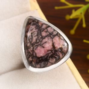 Rhodonite Size US 5 925 Sterling Silver Ring (REXT33-108)