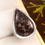 Rhodonite Size US 6 925 Sterling Silver Ring (REXT33-104)