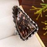 Rhodonite Size US 10 925 Sterling Silver Ring (REXT33-90)