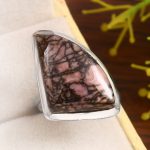 Rhodonite Size US 6 925 Sterling Silver Ring (REXT33-105)