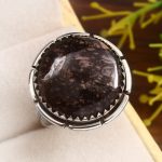 Rhodonite Size US 9 925 Sterling Silver Ring (REXT33-95)