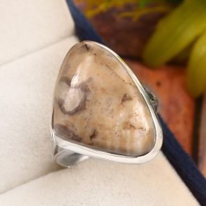 Mushroom Jasper Size US 11 925 Sterling Silver Ring (REXT33-147)
