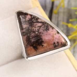 Rhodonite Size US 9 925 Sterling Silver Ring (REXT33-112)