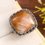 Rutilated Quartz Size US 6 925 Sterling Silver Ring (RS22-156)