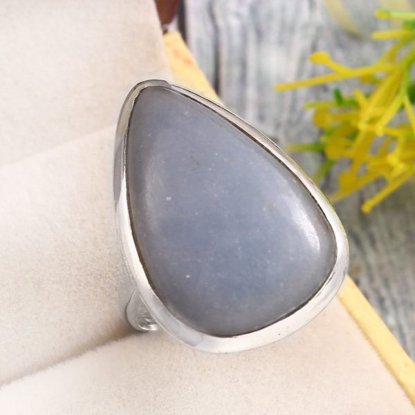 Angelite Size US 11 925 Sterling Silver Ring (REXT73-248)