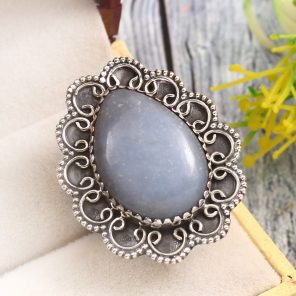 Angelite Size US 6 925 Sterling Silver Ring (REXT73-219)
