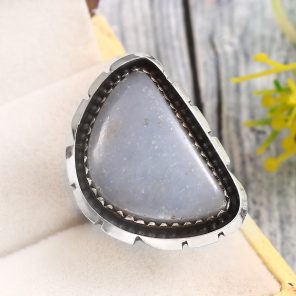 Angelite Size US 6 925 Sterling Silver Ring (REXT73-218)