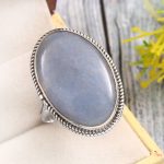 Angelite Size US 12 925 Sterling Silver Ring (REXT73-243)
