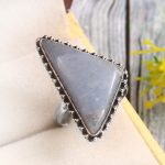 Angelite Size US 8 925 Sterling Silver Ring (REXT73-228)
