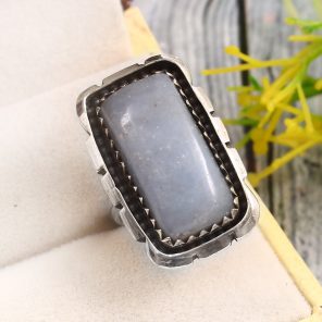 Angelite Size US 5 925 Sterling Silver Ring (REXT73-217)
