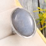 Angelite Size US 12 925 Sterling Silver Ring (REXT73-263)