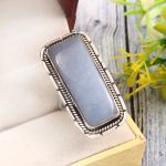 Angelite Size US 10 925 Sterling Silver Ring (REXT73-241)