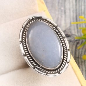 Angelite Size US 5 925 Sterling Silver Ring (REXT73-216)