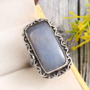 Angelite Size US 5 925 Sterling Silver Ring (REXT73-215)