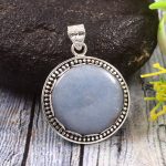 Angelite 1.5" 925 Sterling Silver Pendant (REXT73-266)