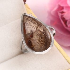Mushroom Jasper Size US 11 925 Sterling Silver Ring (REXT76-70)