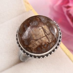 Mushroom Jasper Size US 11 925 Sterling Silver Ring (REXT76-64)
