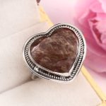 Mushroom Jasper Size US 12 925 Sterling Silver Ring (REXT76-67)