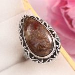 Mushroom Jasper Size US 5 925 Sterling Silver Ring (REXT76-46)