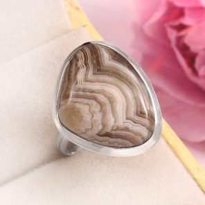 Mushroom Jasper Size US 7 925 Sterling Silver Ring (REXT76-78)