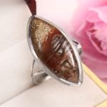 Mushroom Jasper Size US 12 925 Sterling Silver Ring (REXT76-68)