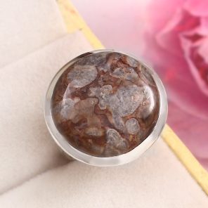 Mushroom Jasper Size US 6 925 Sterling Silver Ring (REXT76-82)